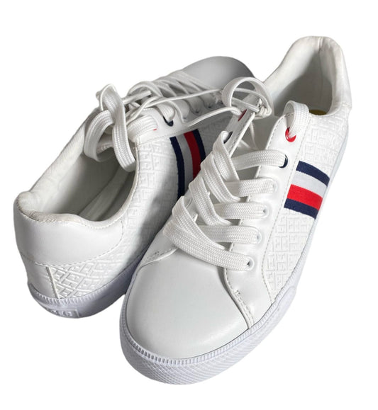 TENIS TOMMY HILFIGER CLASICOS TEXTURIZADOS TWLAVEN-CA0 WITHE MUJER